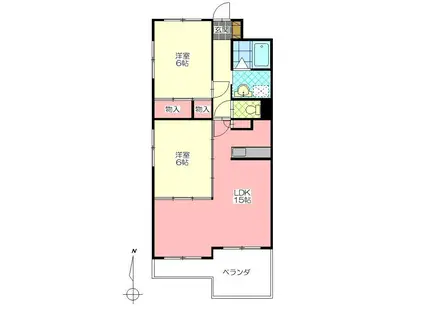 パルテールさくら館(2LDK/5階)の間取り写真