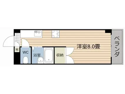 鹿児島ポート・8(ワンルーム/4階)の間取り写真