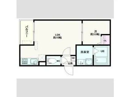 JACK SUNASHINDENI(1LDK/2階)の間取り写真