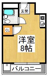 スコルピオ清和(ワンルーム/4階)の間取り写真