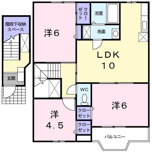 グランズ21A(3LDK/2階)の間取り写真