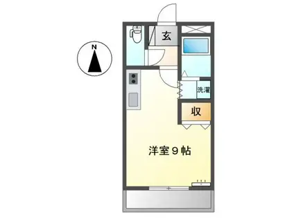 プラムV2(ワンルーム/2階)の間取り写真