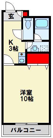 グランオヴェストII(1K/3階)の間取り写真