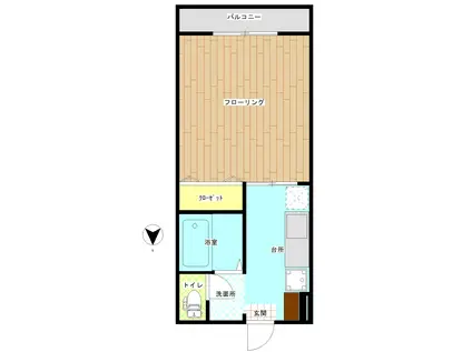 ミレニアム赤坂(1K/2階)の間取り写真