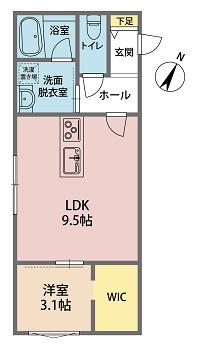 カーサ アレグリア(1LDK/2階)の間取り写真
