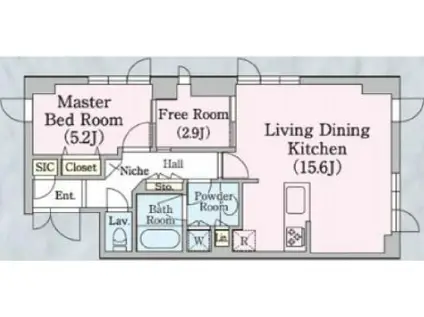 トワ・イグレッグ(1SLDK/6階)の間取り写真