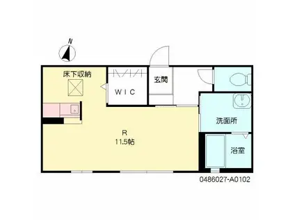 メイプルハイツ(ワンルーム/1階)の間取り写真