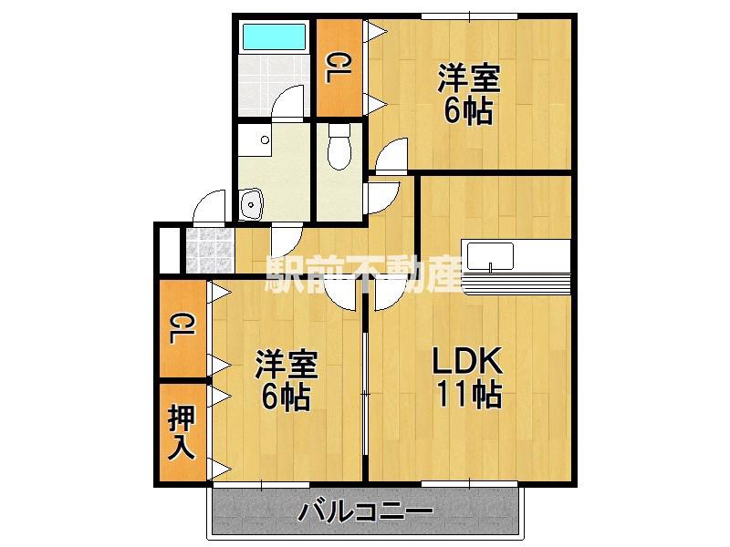 ラヴィーンコート(2LDK/2階)の間取り写真