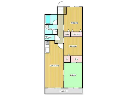 ステラコート山の手(3LDK/6階)の間取り写真