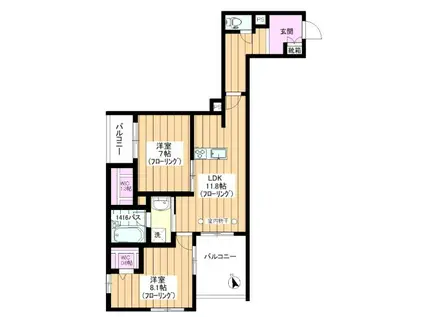 ARCH イースト(2LDK/2階)の間取り写真