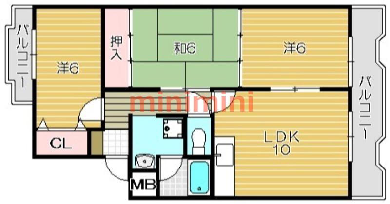 メゾン辻(3LDK/4階)の間取り写真