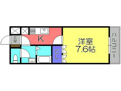 メゾフォルテ(1K/1階)の間取り写真