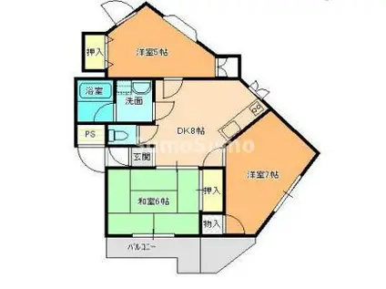 プチ武庫之荘パートII(3LDK/2階)の間取り写真