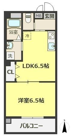 セジュール野江(1LDK/3階)の間取り写真