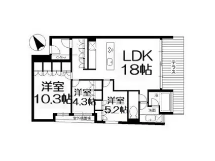 VISCONTI覚王山(3LDK/2階)の間取り写真