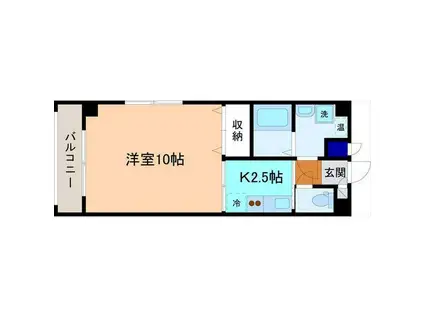 ラモークII(1K/3階)の間取り写真