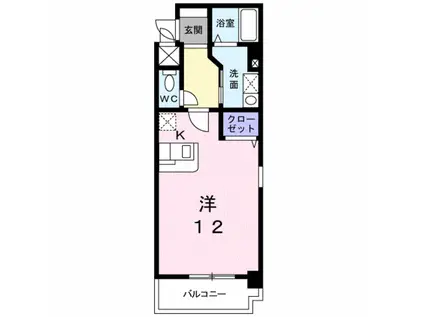 アイワマンション(1K/4階)の間取り写真