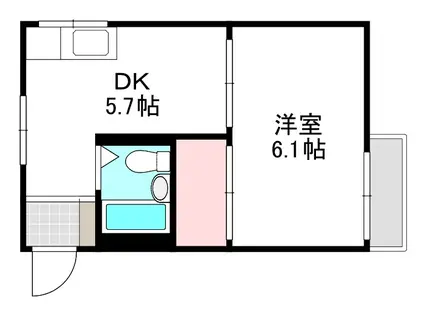 フレグランス品川(1DK/2階)の間取り写真