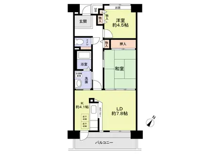 ガーデンコート清瀬4号棟(2LDK/3階)の間取り写真