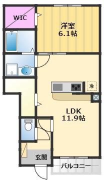 LIVRE 1(1LDK/1階)の間取り写真