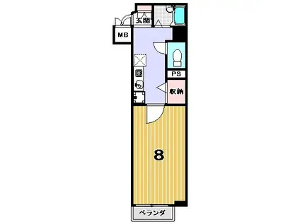 セレッソコート京都御所西(1K/9階)の間取り写真
