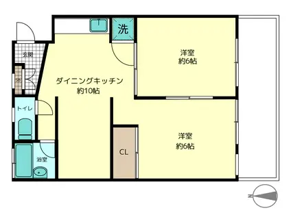 目黒第一ビル(2DK/4階)の間取り写真