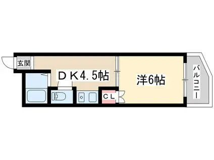 アルビオン(1DK/4階)の間取り写真