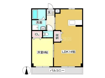 アゼリアIII(1LDK/2階)の間取り写真
