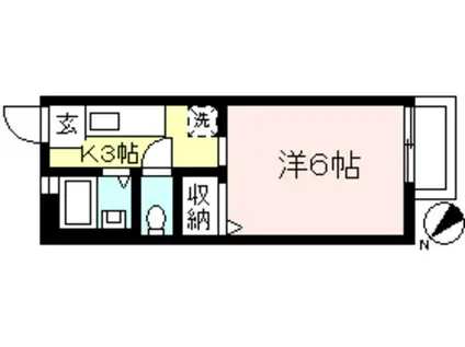 クレールメゾン(1K/1階)の間取り写真