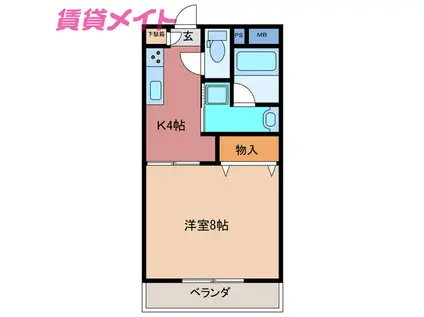 ORANGE PAC(1K/3階)の間取り写真