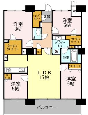 ロイヤルパークスERささしま サウス(4LDK/18階)の間取り写真