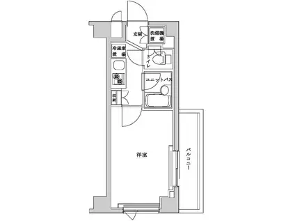 ルーブル住吉(1K/6階)の間取り写真