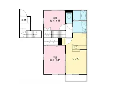 プルミエール野澤G(2LDK/2階)の間取り写真