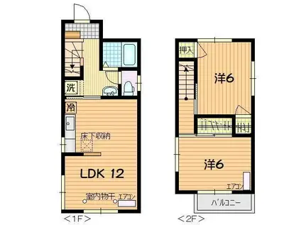 ミューゼヒロA(2LDK/1階)の間取り写真