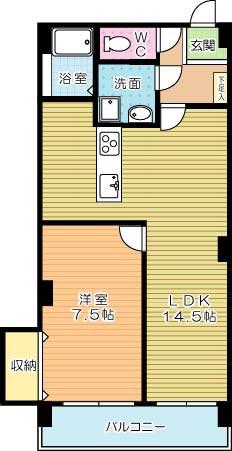 グランベール小倉駅前(1LDK/5階)の間取り写真