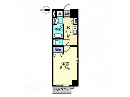 アルバ鹿田(1K/2階)の間取り写真