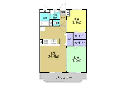 GRANDWELL(2LDK/4階)の間取り写真