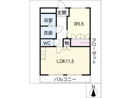 ESTELLA(1LDK/2階)の間取り写真