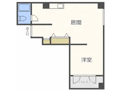 412ビル(1LDK/3階)の間取り写真
