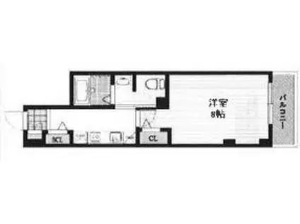 Pエンシンビル(1K/4階)の間取り写真