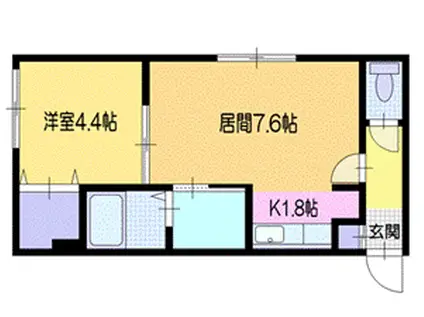 REVIA OTARU(1LDK/2階)の間取り写真