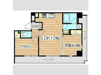 プレステージ12番館(2LDK/4階)の間取り写真