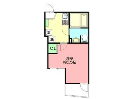 DEN大口仲町Ⅲ(1K/1階)の間取り写真