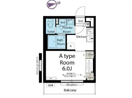 リブリ・コズミック矢向(1K/1階)の間取り写真