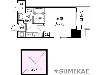 エステムコート神戸県庁前IV GRANDIO(1K/7階)の間取り写真