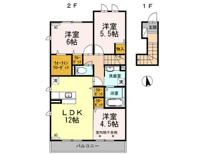 ルミエール ド エスポワール 1(3LDK/2階)の間取り写真