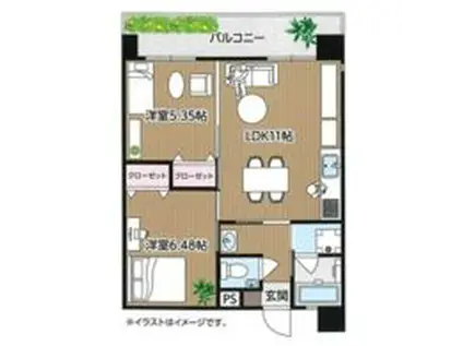 MAISON SAKURA(2LDK/2階)の間取り写真