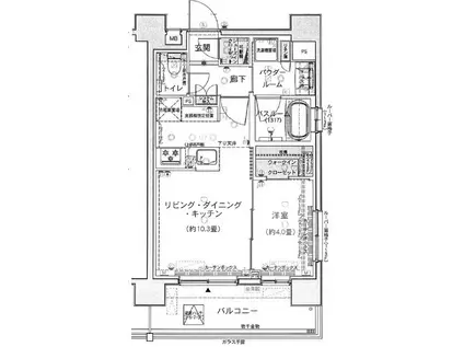 エクセレントシティ白金高輪(1LDK/6階)の間取り写真