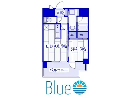 RALLY S(1LDK/4階)の間取り写真