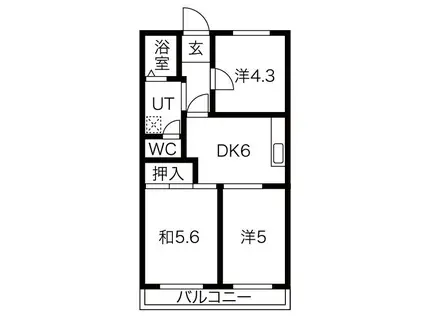 ラ・セーヌ(3DK/1階)の間取り写真